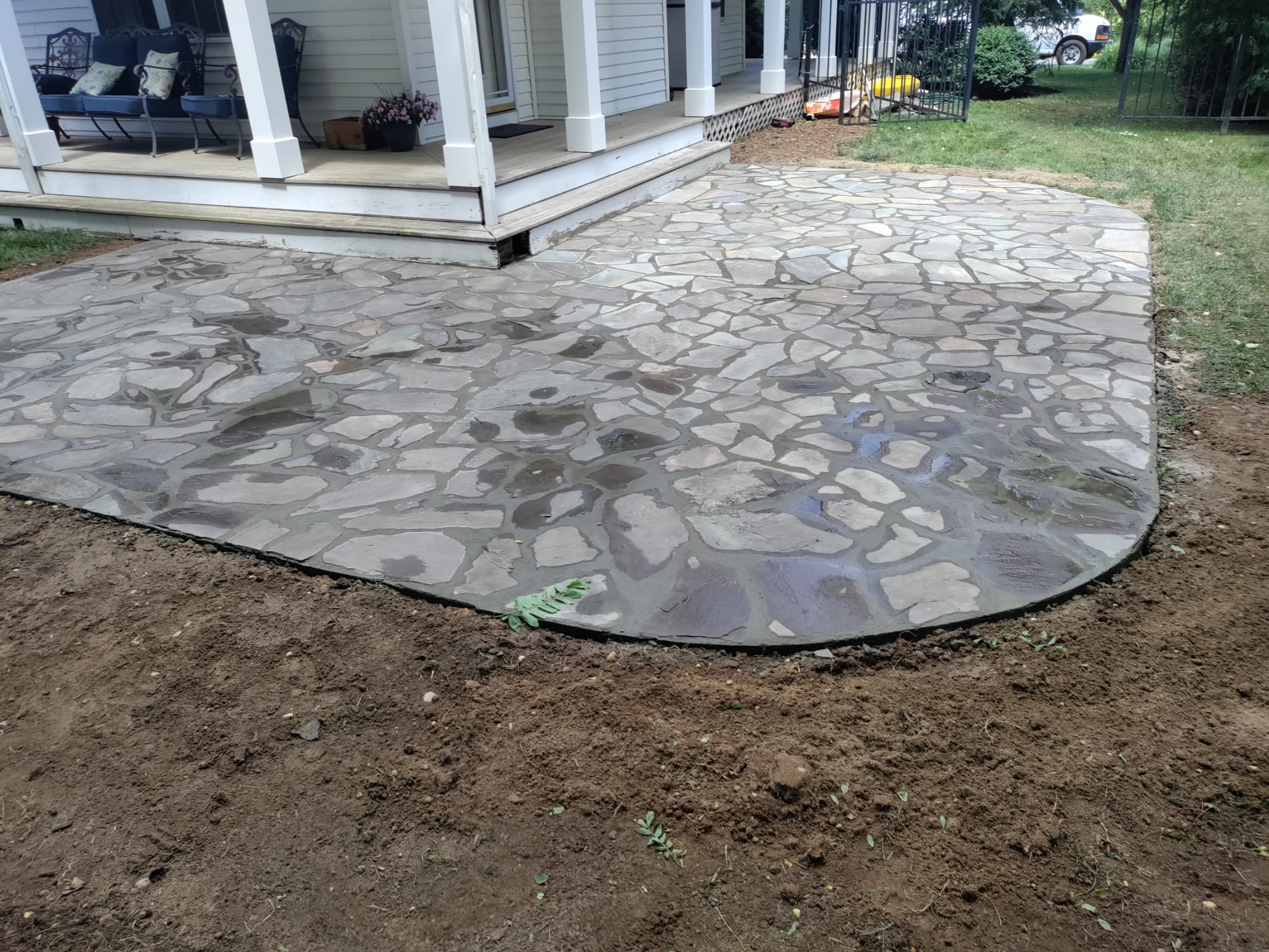 Natural flagstone patio